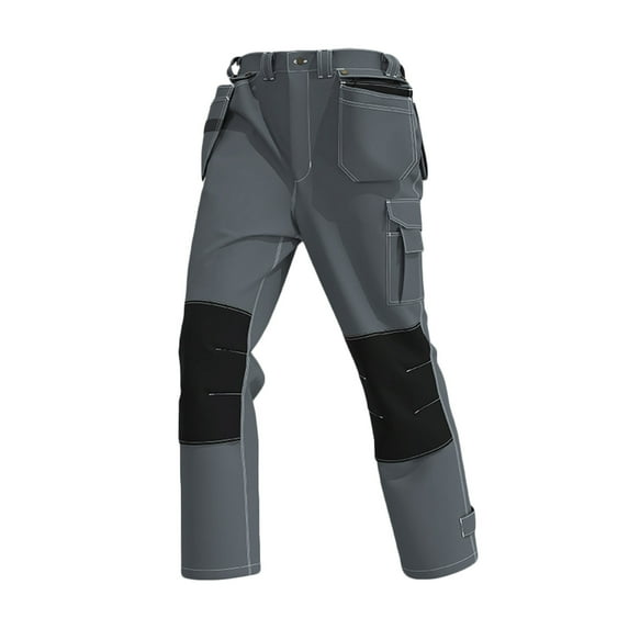 Stamzod Men's Ripstop Cargo Pants Fashion Patchwork Auto Repair Labor Safety Work Pants with Multi-Pocket Auto Repair Welding Factory Sweatpants Gray-2 XXL