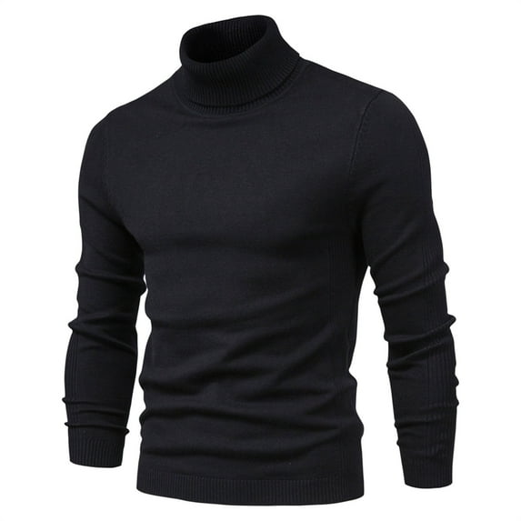 Stamzod Men's Slim Fit Mock Turtleneck Pullover Sweater Casual Basic Knitted Thermal Sweaters Long Sleeve Solid Men's Sweatshirts