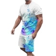 thumbnail image 1 of Stamzod Men's Suits Clearance Mens Sport Set Outfit 2 Piece Set Short Sleeve T Shirts And Shorts Stylish Color Print Casual Sweatsuits Set, 1 of 5