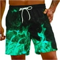 thumbnail image 1 of Summer Savings Stamzod Clearance Mens Shorts Elastic Waist Quick-Drying Sports Surfing Short Flame Digital Print Plus Size Seaside Vacation Beach Shorts, 1 of 7