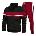thumbnail image 1 of Stamzod Men's Sweat Suit 2 Piece Outfit Casual Contrast Long Sleeve Sports Tracksuits Warm Up Full Zip Jogging Sets, 1 of 7