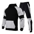 thumbnail image 1 of Stamzod Men's Sweat Suit 2 Piece Outfit Long Sleeve Hoodie Casual Contrast Sports Jogging Tracksuits Set with Pocket, 1 of 3