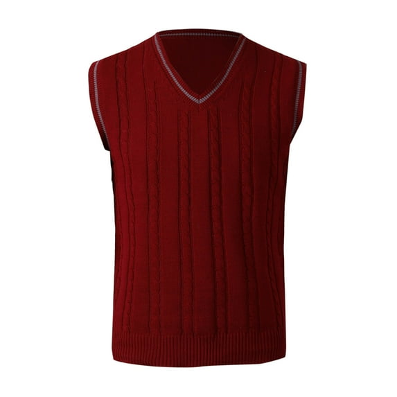 Stamzod Men's Sweater Vests V Neck Sleeveless Ribbed Knit Pullover Sweater Classic Color Block Slim Fit Warm Fall Winter Tank Tops Plus Size
