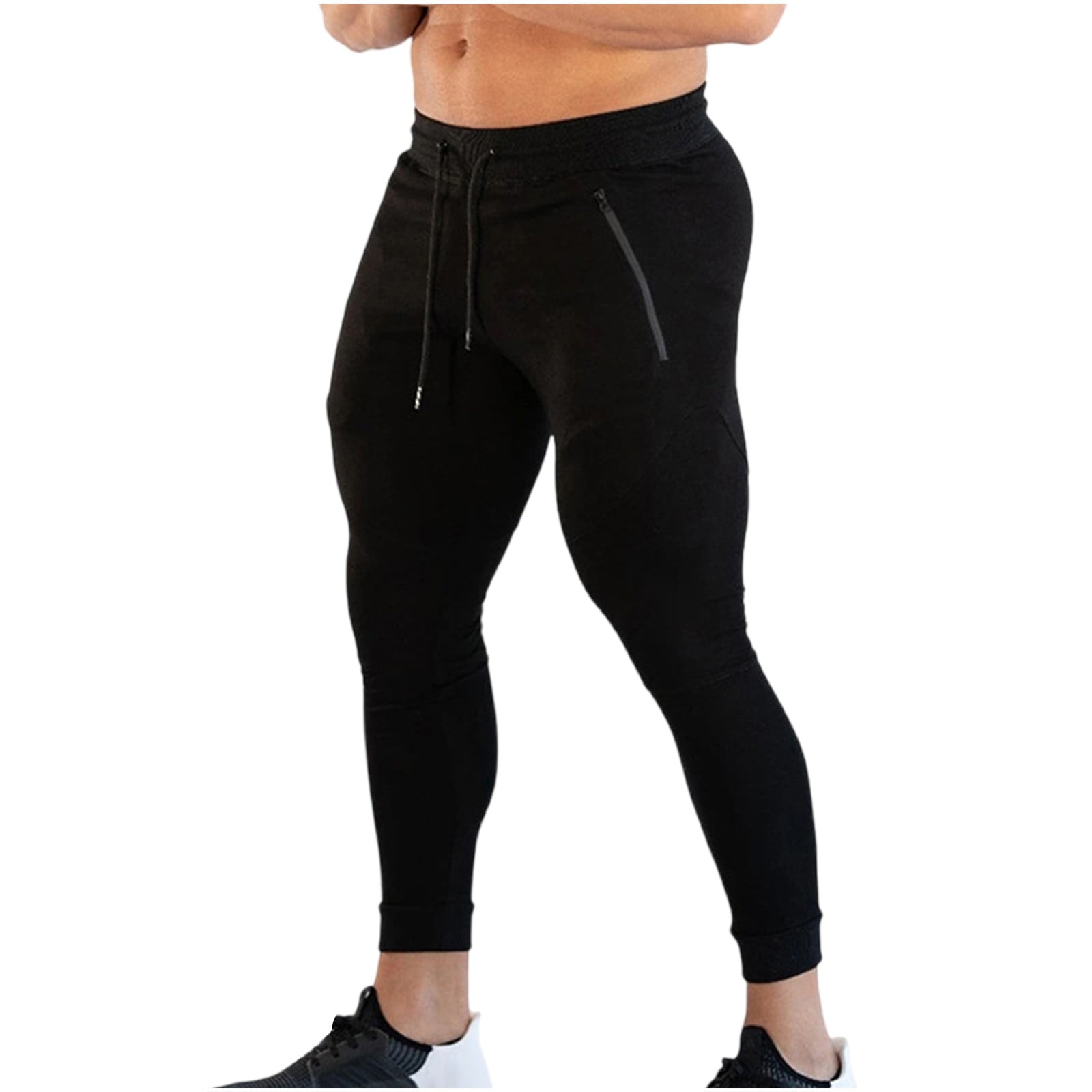 AHA SELECTED Men's Workout Sweatpants - Cargo Joggers With Zipper Pockets, Athletic Track Pants, Cotton Polyester Spandex