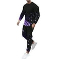 thumbnail image 1 of Stamzod Men's Sweatshirts Men's Suits Print Long Sleeve T-Shirt Pants 2 Piece Jogging Suits Warm Up Track Suits for Men Set, 1 of 5