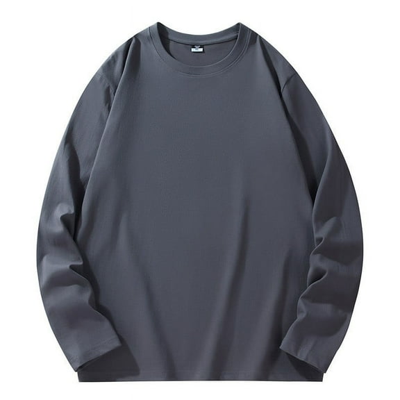 Stamzod Men's Sweatshirts Long Sleeve Loose Fit Crew Neck Fall Winter Pullover T Shirts Solid Causal Oversize Basic Tee Tops
