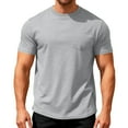 thumbnail image 1 of Stamzod Men's T-Shirts Summer Solid Color Short Sleeve Casual Tshirt Crewneck Breathable Workout Shirts for Men Gray-1 XXXL, 1 of 4