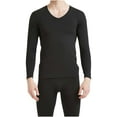 thumbnail image 1 of Stamzod Men's Thermal Underwear Set Long Sleeve Base Layer Fleece Lined V-Neck Tops And Bottoms Pajama Sets for Winter Plus Size on Clearance, 1 of 2