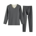 thumbnail image 1 of Stamzod Men's Thermal Underwear Sets V Neck Long Sleeve Top And Bottom Sets Fleece Lined Sweat Thermo Base Layer Winter 2 Piece Outfits, 1 of 6