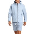 thumbnail image 1 of Stamzod Men's Track Suit Quick-Dry Outdoor Hiking Zip Up Jackets and Workout Shorts Set 2 Piece Casual Gym Running Short Sets for Men, 1 of 9