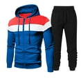 thumbnail image 1 of Stamzod Men's Track Suits 2 Piece Set Full Zipper Long Sleeve Jacket And Pants Jogging Suits Fashion Patchwork Hooded Sweatsuits Casual Outfits, 1 of 5