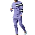 thumbnail image 1 of Stamzod Men's Track Suits 2 Piece Set Long Sleeve Warm Up Active Jogging Suits Patchwork Print Plus Size Sweatsuits Fall Winter Casual Outfits, 1 of 7