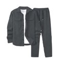 thumbnail image 1 of Stamzod Men's Tracksuits 2 Piece Outfit Full Button Solid Jogging Suits Set Casual Long Sleeve Warm up Sports Sweatsuits for Men with Pocket, 1 of 3