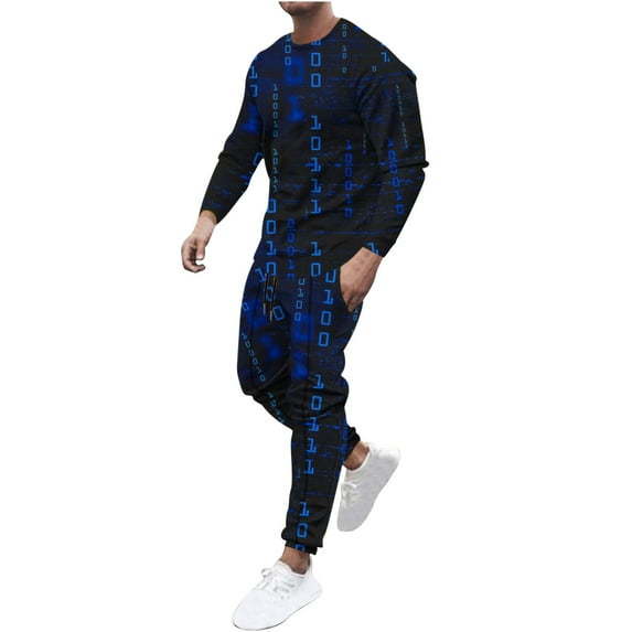 Stamzod Men's Tracksuits Men's Suits Long Sleeve Sports Jogging Men Suits Letter Print Athletic Running 2 Piece Men Sweatsuits