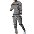 thumbnail image 1 of Stamzod Men's Tracksuits Long Sleeve Stripe Print Sweatsuits for Men Fall Winter Warm Up Track Suits 2 Piece Plus Size Casual Athletic Jogging Sets, 1 of 7