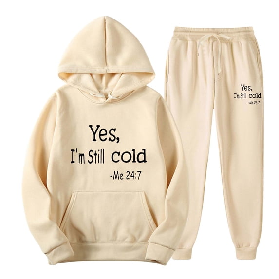 Stamzod Men's Tracksuits Set Clearance Long Sleeve Hoodies Sweatshirt Drawstring Waist Pant Jogging Sweatsuit For Men Funny Letter Print 2 Piece Outfits