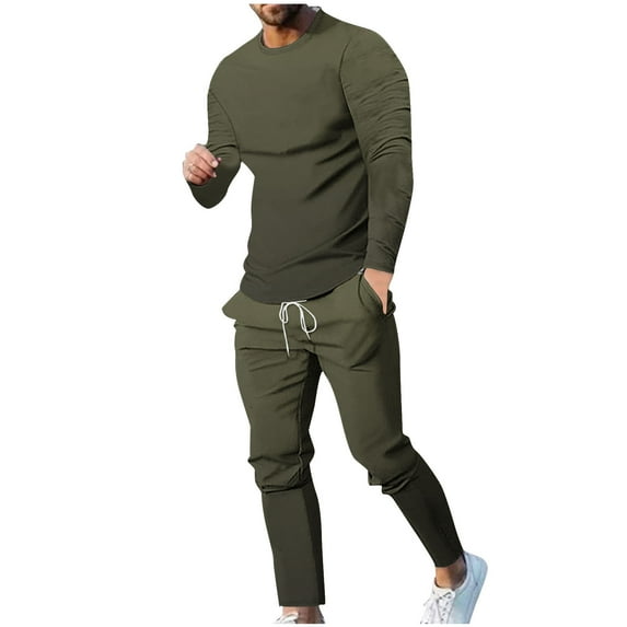 Stamzod Men's Tracksuits Warm Up Gradation Active Jogging Suits 2 Piece Long Sleeve Plus Size Sweatsuits with Pocket Casual Outfits
