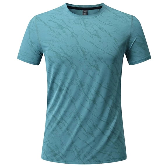 Stamzod Men's Workout Shirts Summer Crewneck Short Sleeve Pullover Tee Tops Casual Running Plain Tshirts for Men Light Blue B XL
