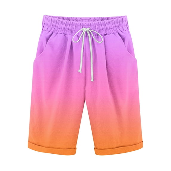 Stamzod Mens Beach Shorts Summer Fashion Gradient Color Drawstring Outdoor Sport Shorts with Pockets Plus Size Men's 5" Running Shorts