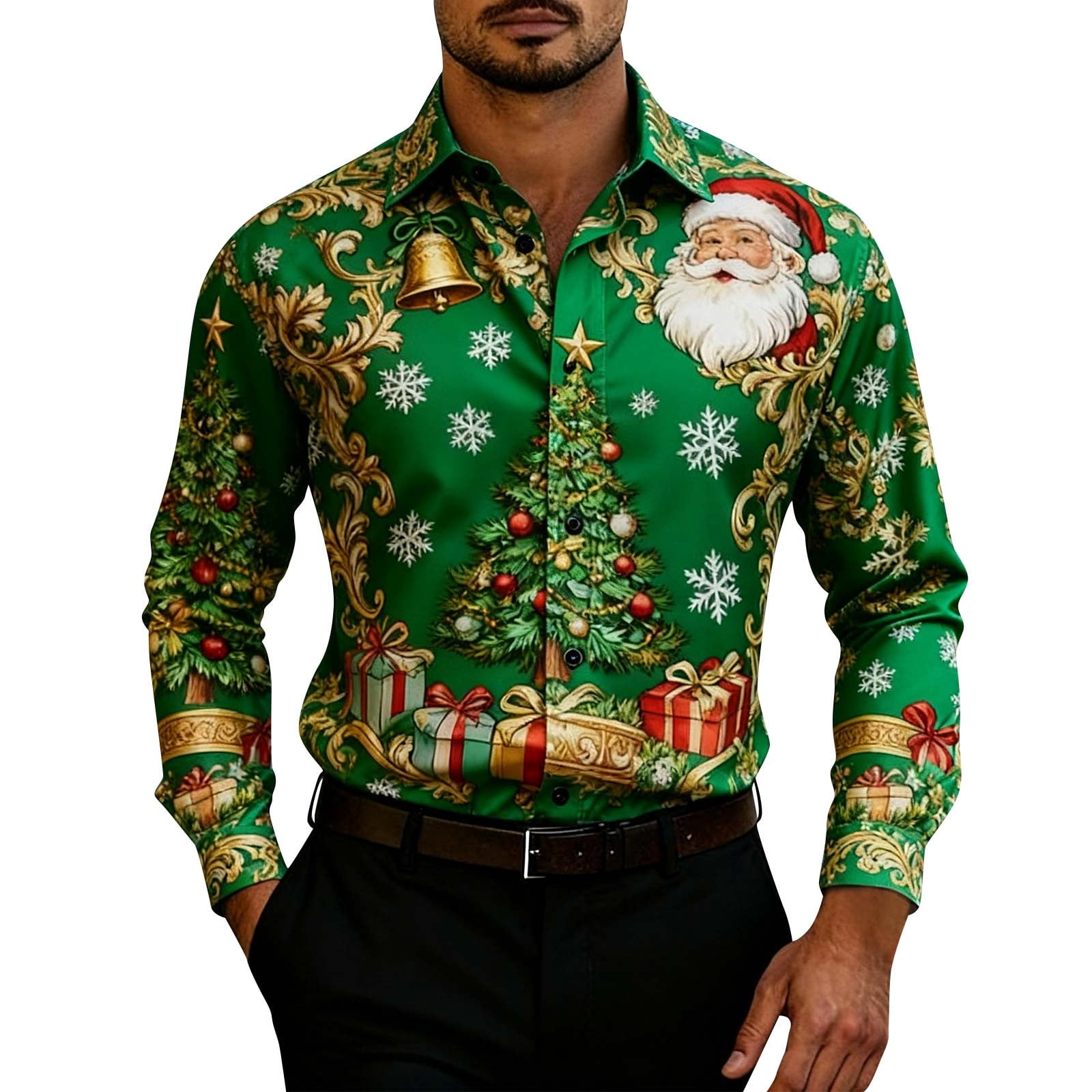christmas green mens dress shirt Christmas Green Tree Shirt – Suitmeister