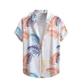 thumbnail image 1 of Stamzod Mens Button Down Short Sleeve Shirt Fashion Tie-Dye Summer Shirts Beach Vacation Casual Shirts for Men White A M, 1 of 7