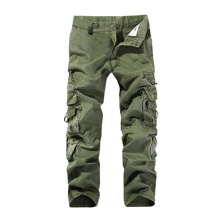 Stamzod Mens Cargo Pants Multi Pockets Wear-Resistanting Combat