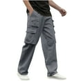 thumbnail image 1 of Stamzod Mens Casual Pants with Pocket Fashion Solid Color Outdoor Camping Hiking Pants Men Cargo Pants for Workout, Jogging, Running Gray XL, 1 of 6