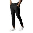 thumbnail image 1 of Stamzod Mens Casual Pants with Pocket Solid Color Slim Fit Cotton Work Pants Plus Size Straight Business Trousers for Men Black L, 1 of 6