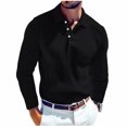 thumbnail image 1 of Stamzod Mens Casual Shirts Long Sleeve Button Knitted Pullover Top Fall Winter Business Work Shirt for Men Black M, 1 of 7
