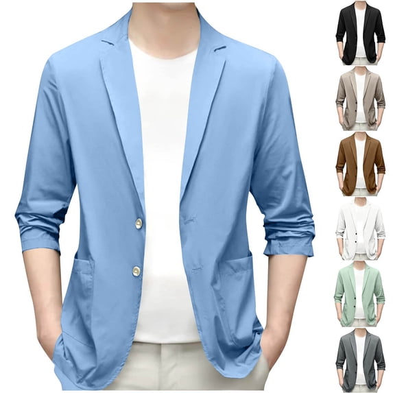 Stamzod Mens Dress Jacket Solid Color Long Sleeve Work Blazers Jackets for Men Business Casual Suit Coat for Wedding Party White L