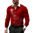thumbnail image 1 of Stamzod Mens Dress Shirts Fashion Christmas Printing Turndown Long Sleeve Button Down Shirt Men Casual Oversized Party Shirts Red Y L, 1 of 3