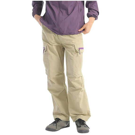 Stamzod Mens Hiking Pants Fashion Solid Color Outdoor Camping Fishing Pants Casual Loose Jogging Athletic Pants for Men with Pocket Khaki XXL