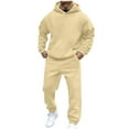 thumbnail image 1 of Stamzod Mens Hooded Tracksuit 2 Piece Fleece Lining Warm Up Jogging Suits Long Sleeve Casual Sweatsuit Sets for Men with Pockets, 1 of 7