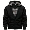thumbnail image 1 of Stamzod Mens Jackets with Pocket Solid Color Long Sleeve Zip Up Hoodie Casual Workout Jacket for Men Black E XL, 1 of 9