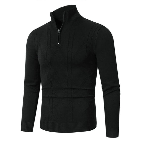 Stamzod Mens Long Sleeve Shirt Plus Size Men Clothes Fashion Solid Color Trendy Shirts Quarter Zip Pullover Men Shirts Tops