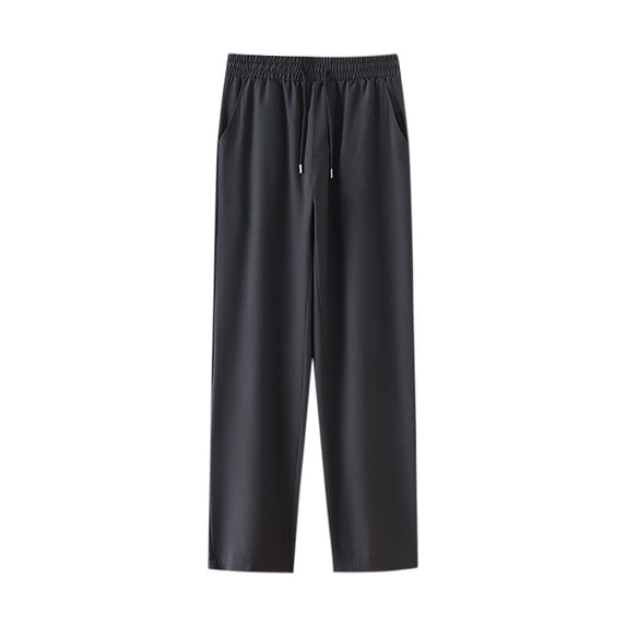 Stamzod Mens Lounge Pants Fashion Solid Color Elastic Waist Jogging Pants Men Loungewear Casual Loose Outdoor Athletic Pants for Men with Pocket Dark Gray XXXXXL