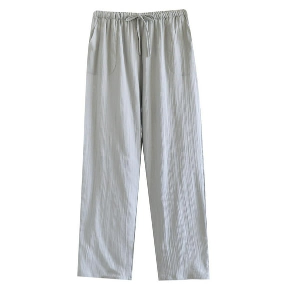 Stamzod Mens Lounge Pants Fashion Solid Color Elastic Waist Jogging Pants Men Loungewear Casual Loose Outdoor Athletic Pants for Men with Pocket Gray-1 L