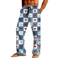 thumbnail image 1 of Stamzod Mens Lounge Pants Summer Soft Plaid Pajama Pants Men Plus Size Loose Casual Pajama Bottoms with Pockets Blue B XL, 1 of 9