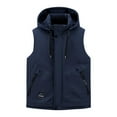 thumbnail image 1 of Stamzod Mens Outdoor Vest Winter Solid Color Sleeveless Oversized Vests with Hood Casual Athletic Jackets for Men Navy O XXXXL, 1 of 3