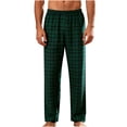 thumbnail image 1 of Stamzod Mens Pajama Pants Casual Elastic Waist Plaid Lounge Pants Men Loose Straight Trousers with Pockets Green XL, 1 of 6