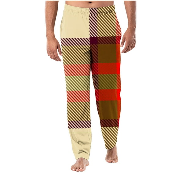 Stamzod Mens Pajama Pants Cotton Lightweight Pajama Bottoms Stripe Colorblock Soft Comfy Lounge Pants Loose Fit Sleepwear Pj Pants on Sale