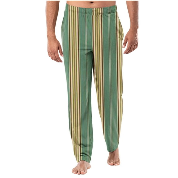 Stamzod Mens Pajama Pants Stripe Colorblock Cotton Pajama Bottoms Lightweight Lounge Pants Loose Fit Tapered Pj Pants for Men on Sale