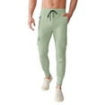 thumbnail image 1 of Stamzod Mens Pants Fashion Solid Color Casual Slim Fit Elastic Waist Sweatpants with Pocket Activewear Outdoor Workout Training Joggers for Men Green C L, 1 of 5