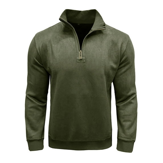 Stamzod Mens Pullover Sweatshirt 1/4 Zipper Wrinkle Free Mock Neck Golf Shirts Long Sleeve Warm Fall Winter Workout Shirts Vintage Streetwear on