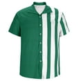 thumbnail image 1 of Stamzod Mens Shirt Short Sleeve Stripe Printed Casual Button down Lapel Summer Beach Shirts Plus Size Men's Shirts, 1 of 4