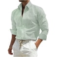 thumbnail image 1 of Stamzod Mens Shirts Long Sleeve Button Down Shirt Striped Summer Beach Shirts Casual Vacation Outfits Green M, 1 of 6