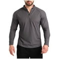 thumbnail image 1 of Stamzod Mens Shirts Summer Solid Color Crewneck Slim Fit Stretch Gym Shirts Activewear Casual Athletic Running Long Sleeve Shirts for Men Dark Gray XL, 1 of 7