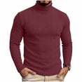 thumbnail image 1 of Stamzod Mens Sweater Plus Size Fashion Casual High Neck Long Sleeve Pullover Sweaters 2026 Fall Winter Clothes Wine D L, 1 of 7