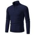 thumbnail image 1 of Stamzod Mens Sweater Retro Turtleneck Cable Knitted Quarter Zip Pullover Men's Sweatshirts Long Sleeve Casual Fall Winter Warm Tops, 1 of 6