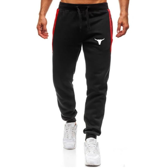 Stamzod Mens Sweatpants Fashion Patchwork Stretch Waist Drawstring Joggers Pants with Pocket Casual Loose Fit Gym Pants for Workout Running Training Multicolor M